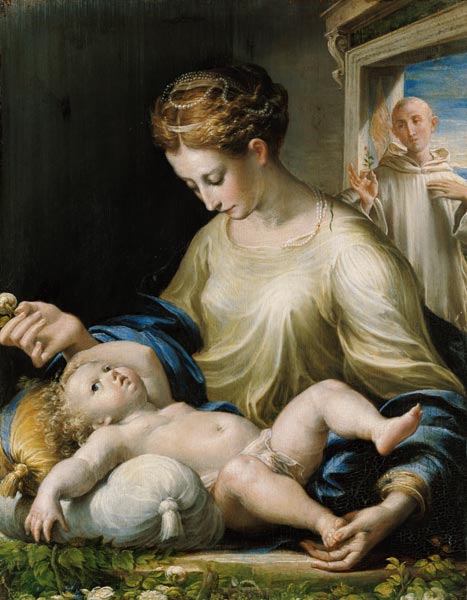 Maria mit dem Kinde und dem hl. Bruno. van Girolamo Mazzola Bedoli