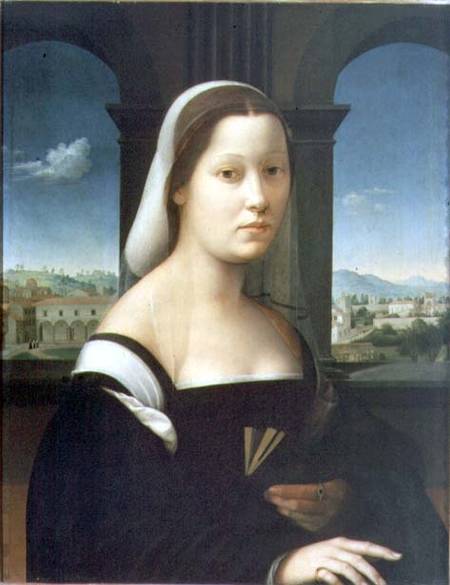 Portrait of a Woman (panel) van Giuliano Bugiardini