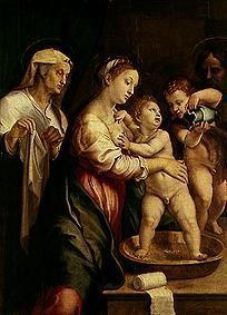 Die Madonna mit der Waschschüssel van Giulio Pippi