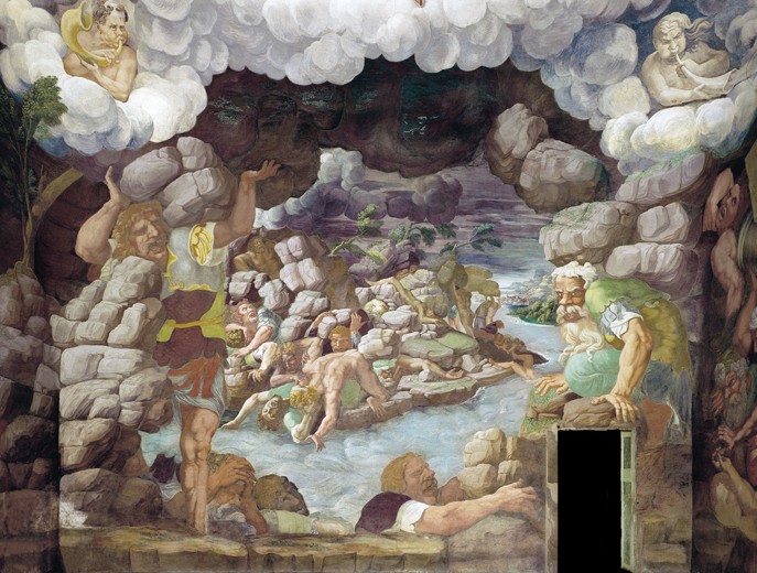The Fall of the Giants (Sala dei Giganti) van Giulio Romano