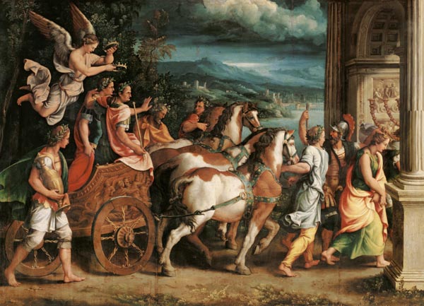The Triumph of Titus and Vespasian van Giulio Romano