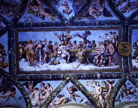 The Marriage of Cupid and Psyche, from the ceiling of the 'Loggia of Cupid and Psyche' van Giulio Romano