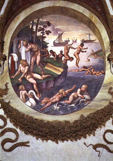 Scene showing that those born under the sign of Aries in conjunction with the constellation of the S van Giulio Romano