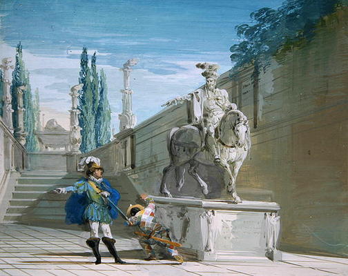 Don Juan, The Challenge (w/c on paper) van Giuseppe Bernardino Bison