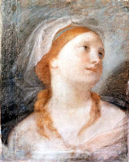 Study of the Head of a Young Woman with Red Hair van Giuseppe Lo Spagnuolo Crespi