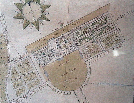Plan of the Villa del Poggio Imperiale van Giuseppe Ruggieri