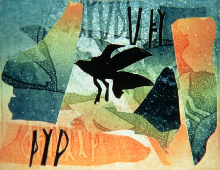 Pictish Raven, 1994 (monotype) 