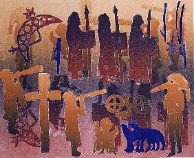Pictish Ceremony, 1996 (monotype) 