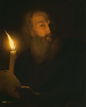 Bildnis eines bärtigen Mannes im Kerzenschein