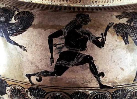 Perseus Fleeing from the Gorgons, detail from an Attic black-figure dinos, Greek, c.590 BC (pottery) van Gorgon Painter