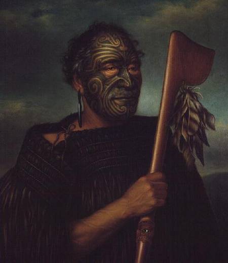 Tamati Waka Nene - an early 19th century warrior or chieftain van Gottfried Lindauer