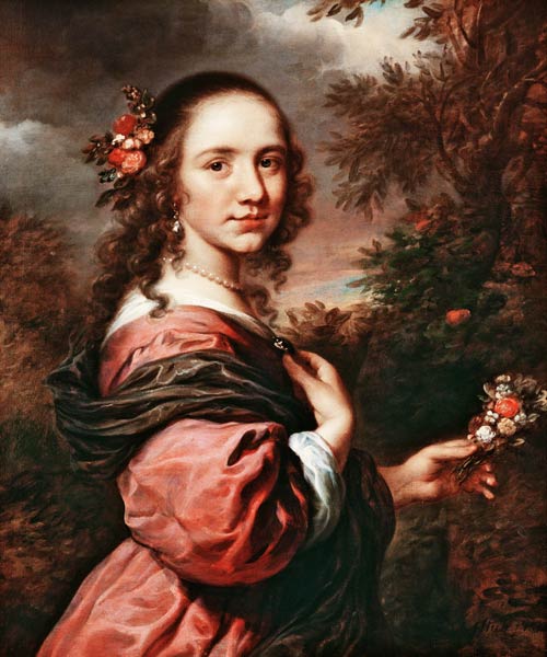 Portrait of a lady van Govaert Flinck