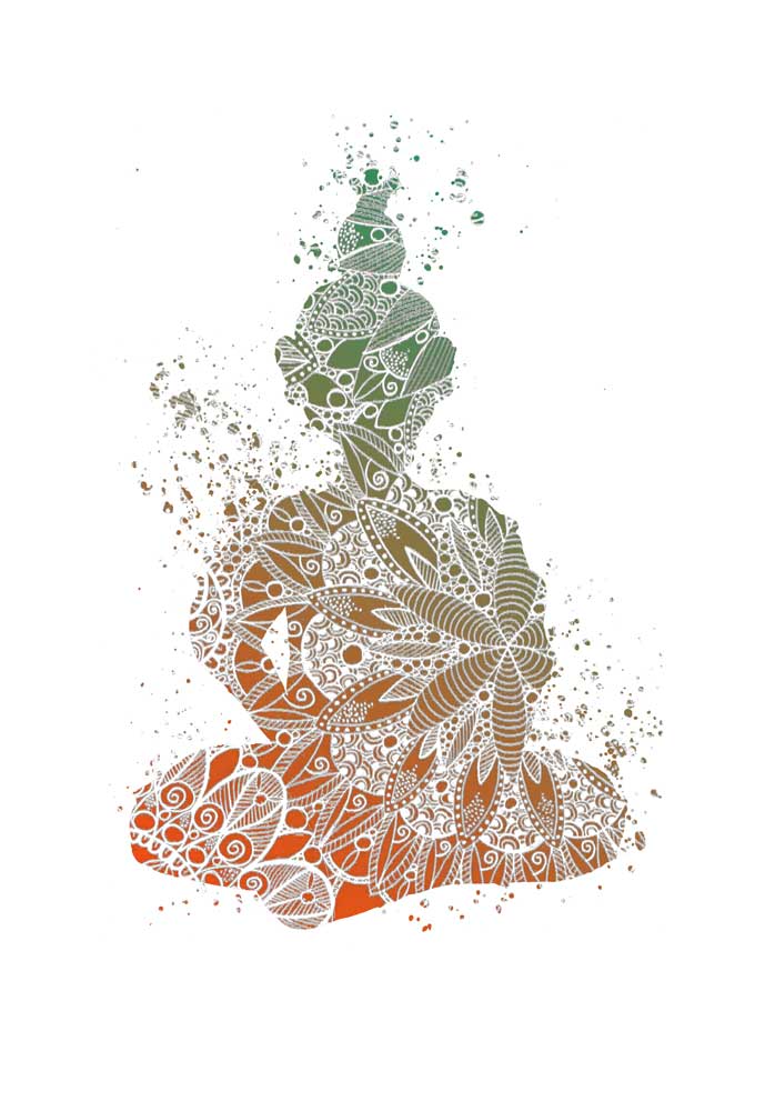 Buddha Mandala Silhouette van Sebastian  Grafmann