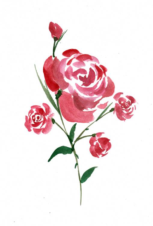 Intricate Watercolor Rose van Sebastian  Grafmann