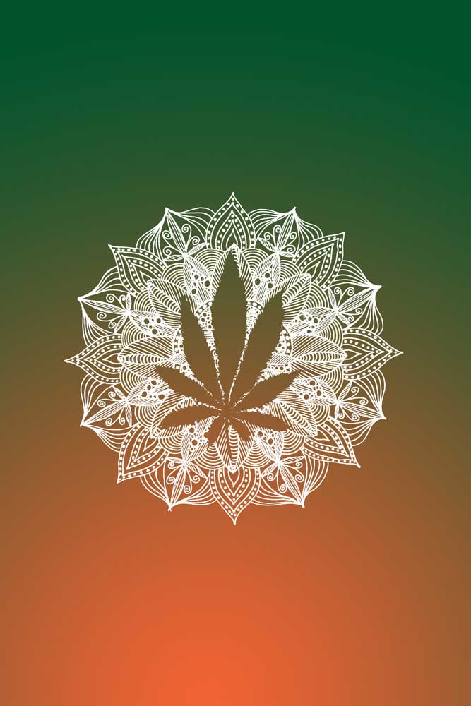 Mandala Circle Cannabis Leaf van Sebastian  Grafmann