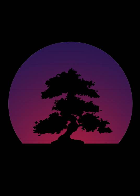 Purple Bonsai Sunset van Sebastian  Grafmann