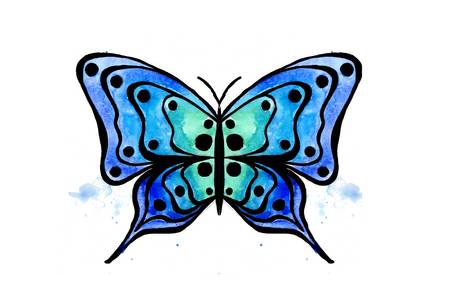 Abstract Blue Butterfly