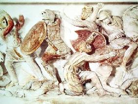 The Alexander Sarcophagus depicting a battle scene