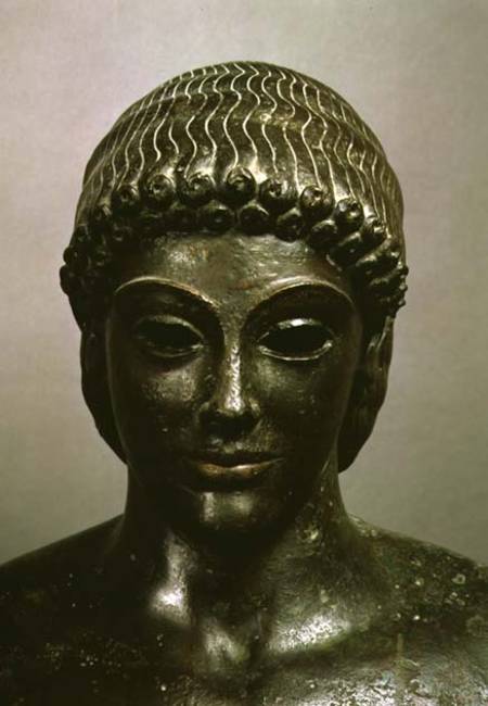The Apollo of Piombino, head of the statue, found in Benevento, Greek van Greek School