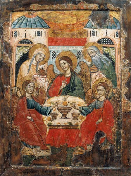 Abraham and the Three Angels, icon, from Macedonia van Greek School