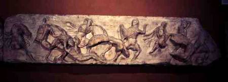 Greeks Fighting Persians, detail of a sculptured frieze from the Temple of Athena Nike on the Atheni van Greek School