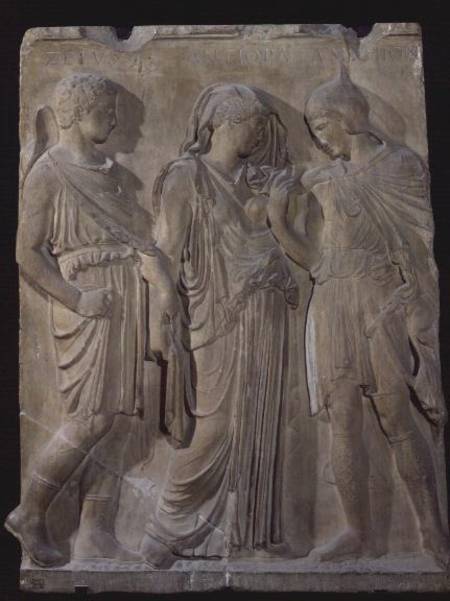 Orpheus, Eurydice and Hermes van Greek School
