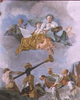 Allegorical figures, detail of the ceiling of the Great Gallery