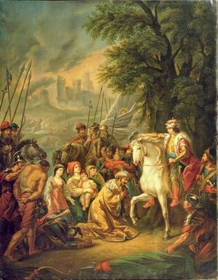 Tsar Ivan IV (1530-84) Conquering Kazan in 1552, 1800s (oil on canvas) van Grigoriy Ivanovich Ugryumov