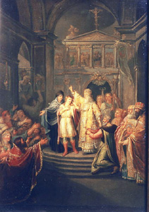 Die Wahl des Zaren Michael Romanow am 14. März 1613 van Grigoriy Ivanovich Ugryumov
