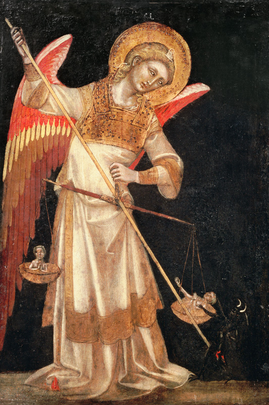 Der Erzengel Michael mit der Seelenwaage. van Guariento d` Arpo