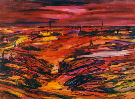 Landschaft in Rot van Günter H. Behrens