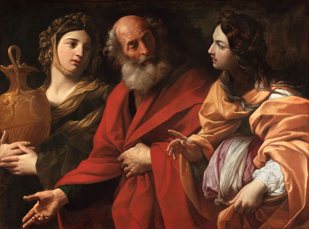 Lot and his Daughters leaving Sodom van Guido Reni