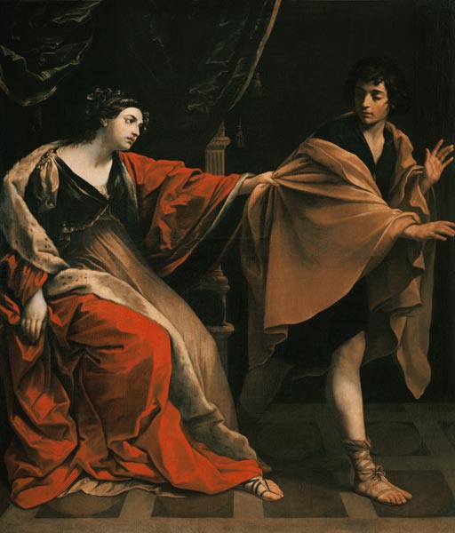 Joseph und das Weib des Potiphar van Guido Reni