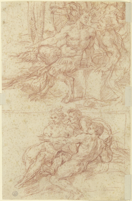 Zwei Gruppen Faune und Satyrn van Guido Reni