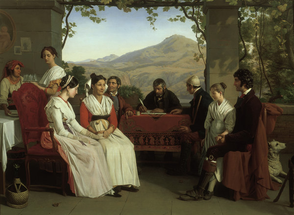 G.Bodinier, Ehevertrag in Neapel, 1831 van Guillaume Bodinier