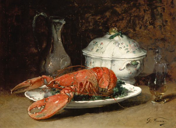 Still Life with a Lobster and a Soup Tureen van Guillaume Romain Fouace