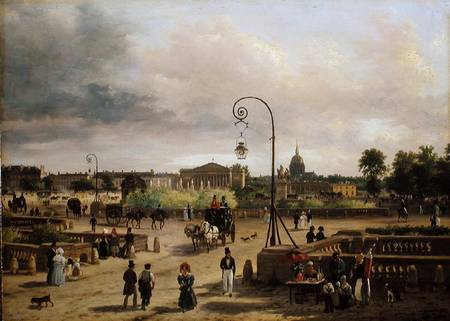 La Place de la Concorde in 1829 van Guiseppe Canella