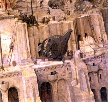 The Tower of Babel, detail of construction work van Giuseppe Pellizza da Volpedo