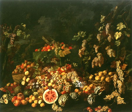 Stilleben mit Früchten und Blumen van Guiseppe Recco