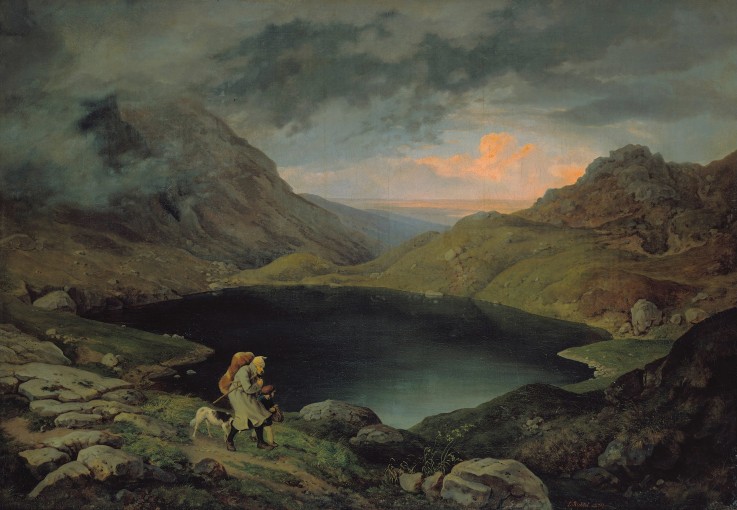 Lake in the Riesengebirge van Gustav Richter