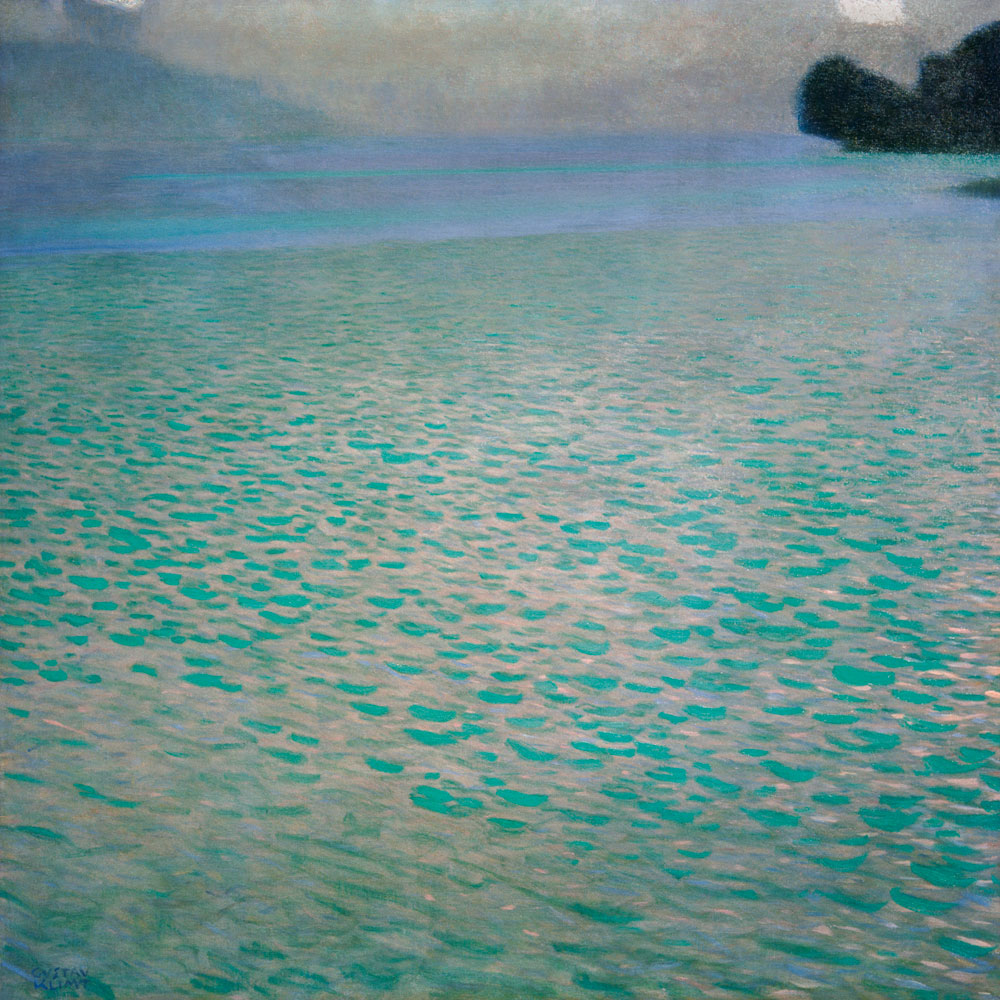 Am Attersee (Stilles Wasser?) van Gustav Klimt