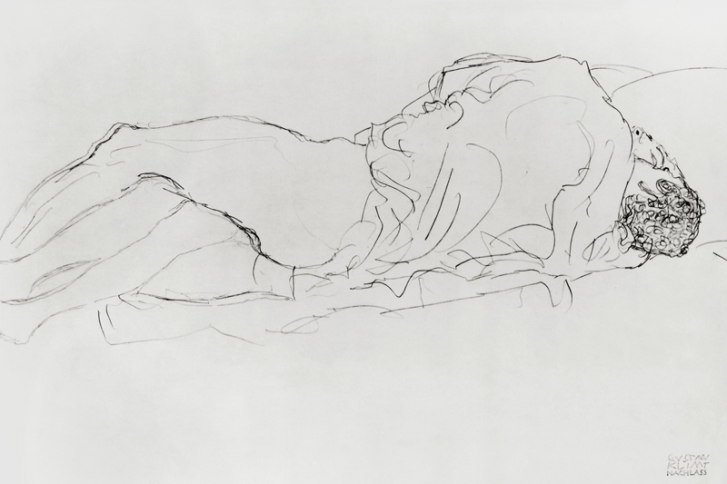 Couple in Bed van Gustav Klimt