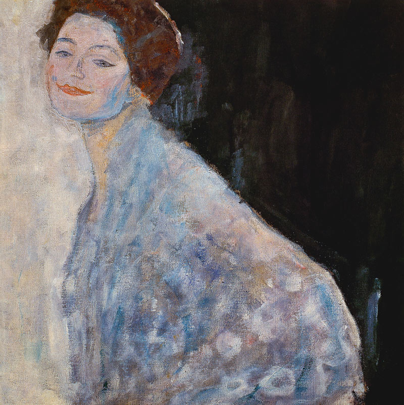 Damenbildnis in weiß. van Gustav Klimt