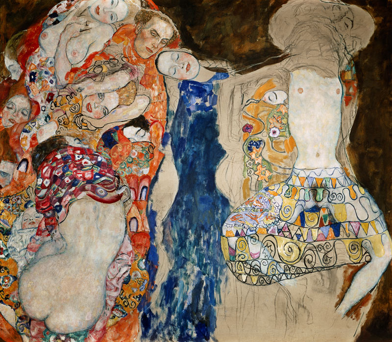 De bruid (schilderij onvoltooid) van Gustav Klimt
