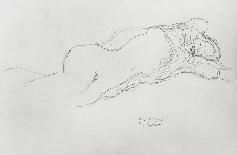 Reclining Woman van Gustav Klimt