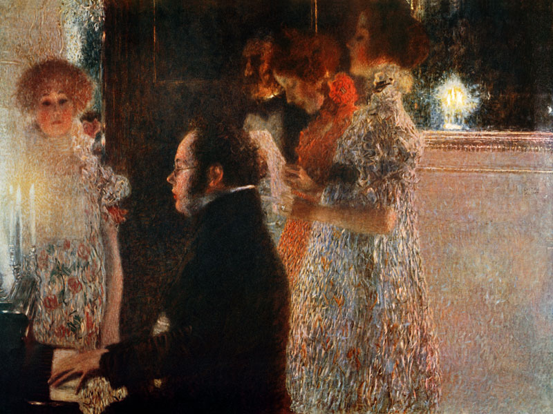 Schubert at the Piano van Gustav Klimt