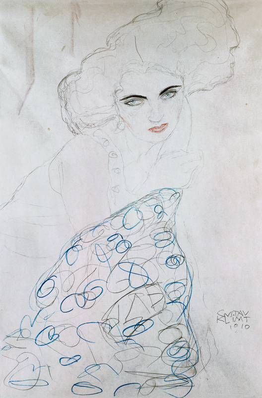 Studie zu einem Damenportraet van Gustav Klimt
