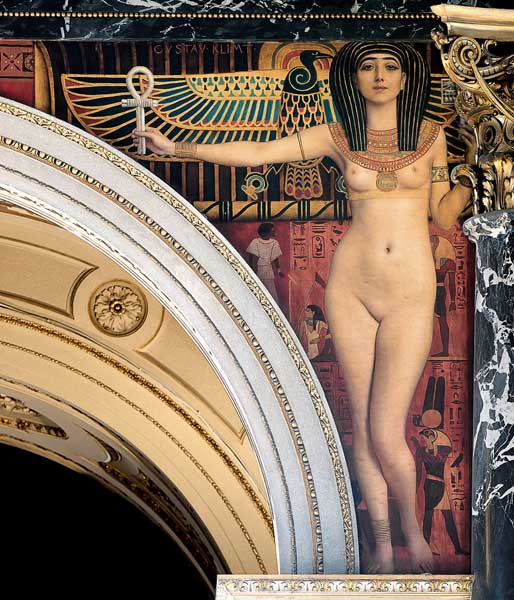 Egypt I. Spandrel above the grand staircase, Kunsthistorisches Museum, Vienna van Gustav Klimt