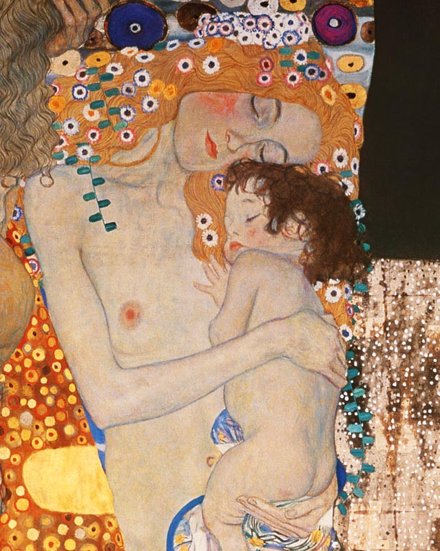 De drie levensfasen van de vrouw ( detail)  van Gustav Klimt