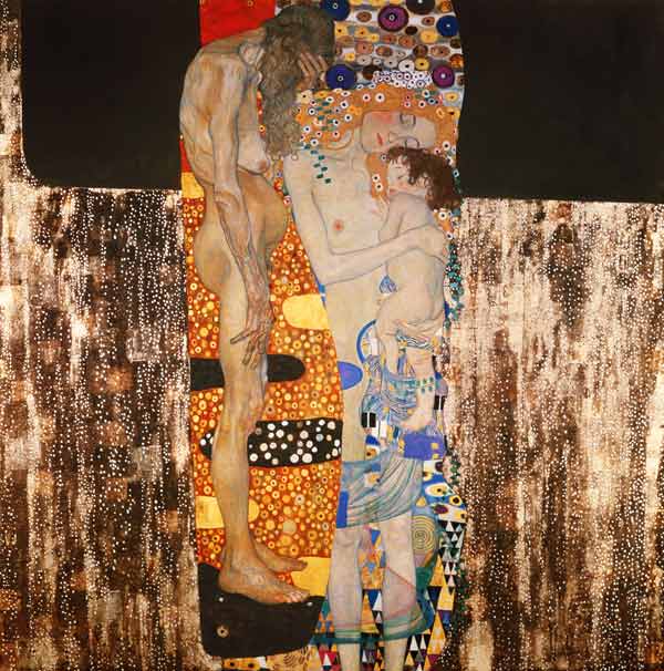  De 3 levensfases van de vrouw, 1905 van Gustav Klimt